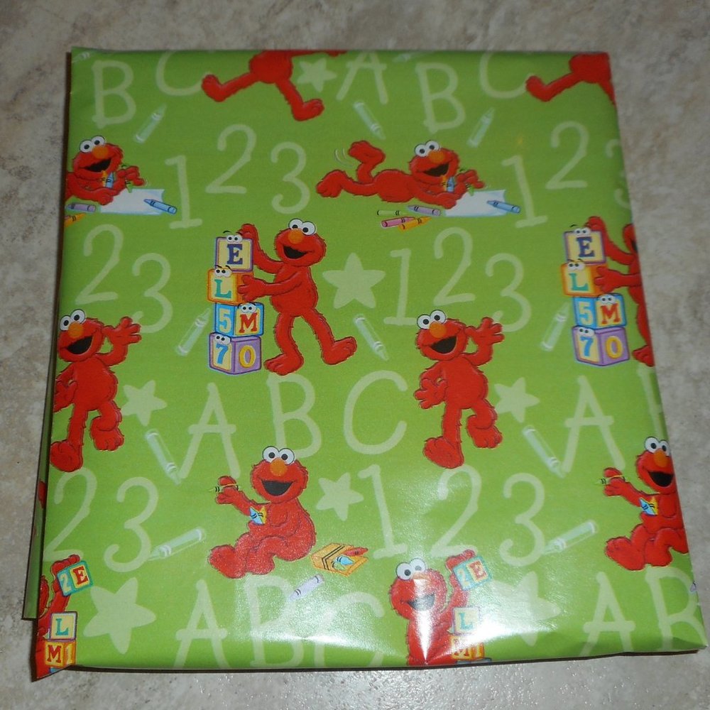 SESAME STREET Green Elmo WRAPPING PAPER ROLL